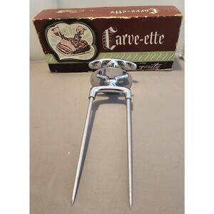 Vintage Gerity Carve-ette 2-Prong Meat Carving Fork - 9” Length
